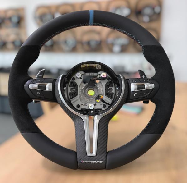 Lenkrad neu bezogen, passend für BMW F20, F21, F30 bis F34, M2, M3 und M4, Design A663